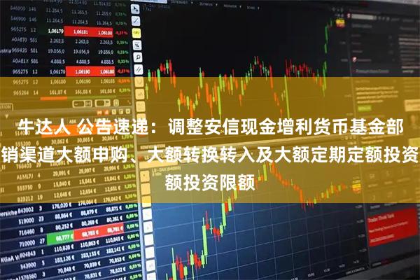 牛达人 公告速递：调整安信现金增利货币基金部分代销渠道大额申购、大额转换转入及大额定期定额投资限额